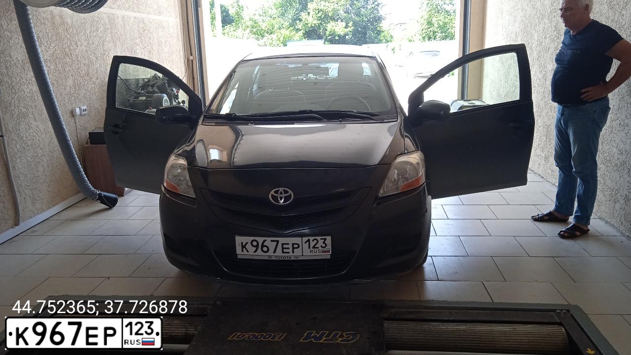 Фото автомобиля TOYOTA YARIS, 2007 — госномер К967ЕР123. Цвет: Т.СЕРЫЙ