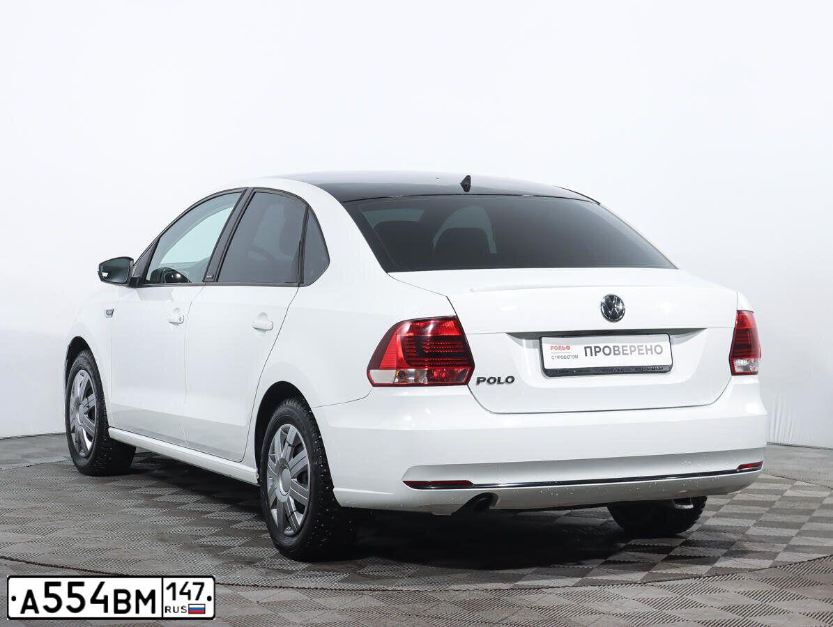 Фото автомобиля VOLKSWAGEN POLO, 2016 — госномер В280ТМ147. Цвет: Белый