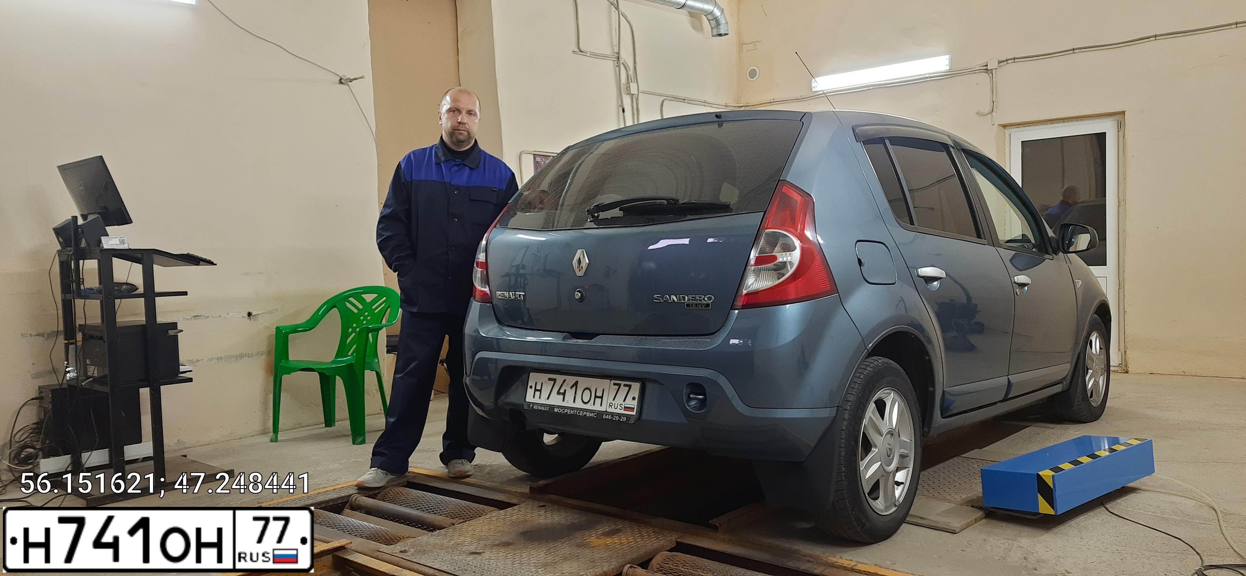 Фото автомобиля RENAULT SANDERO, 2012 — госномер Н741ОН77. Цвет: СИНИЙ