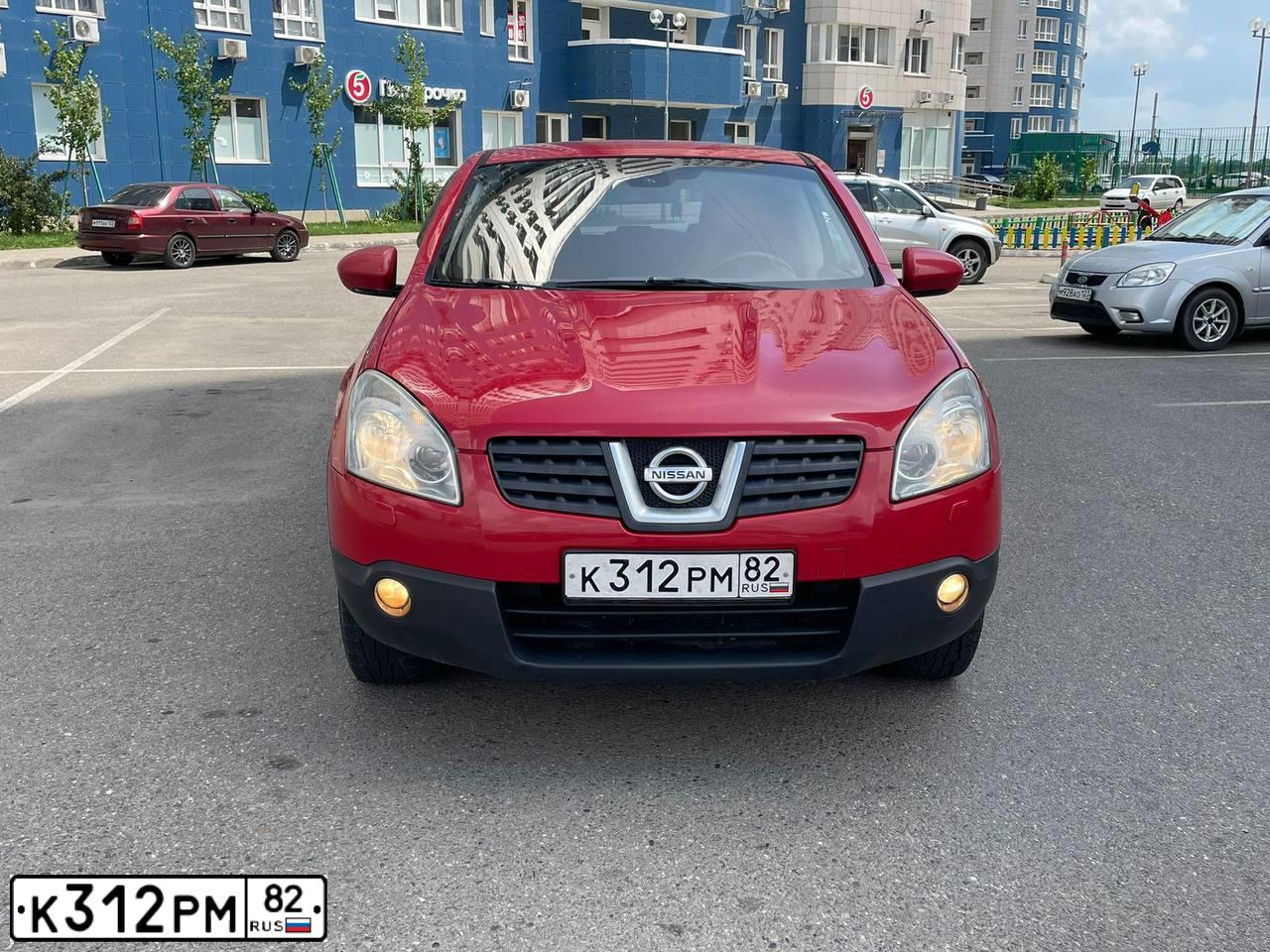 Фото автомобиля NISSAN QASHQAI, 2008 — госномер К205КВ193. Цвет: Красный