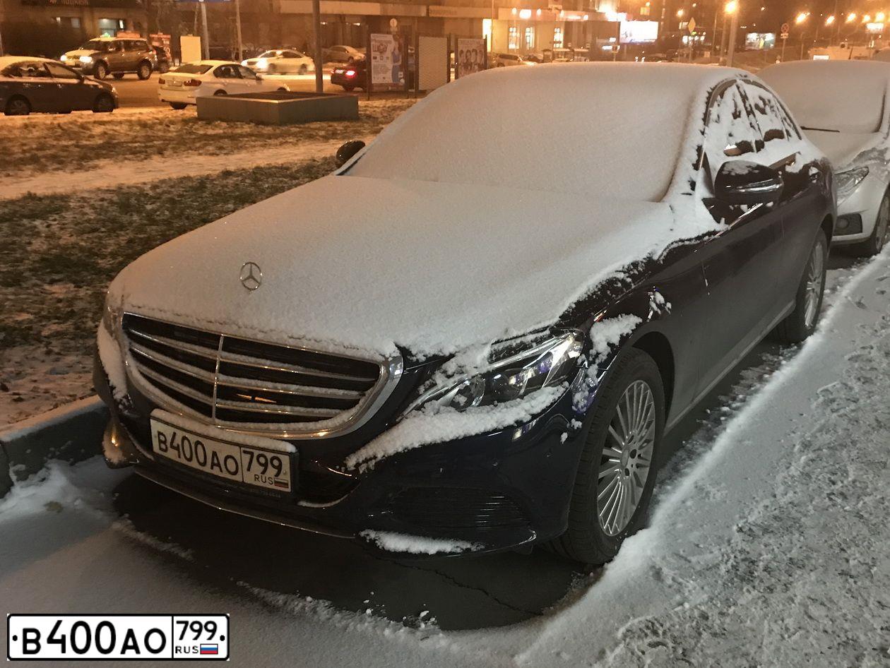 Фото автомобиля MERCEDES C-KLASSE, 2016 — госномер В400АО799. Цвет: СИНИЙ