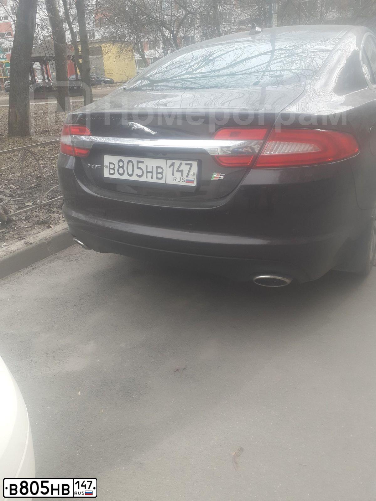 Фото автомобиля ЯГУАР XF, 2012 — госномер А555ТО147. Цвет: Коричневый