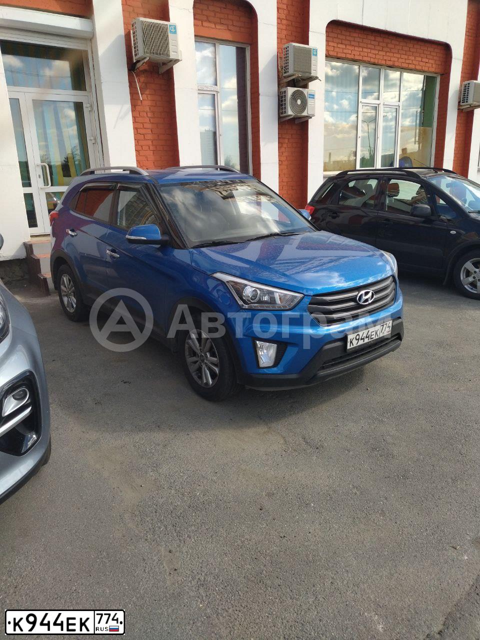 Фото автомобиля HYUNDAI CRETA, 2018 — госномер К944ЕК774. Цвет: синий