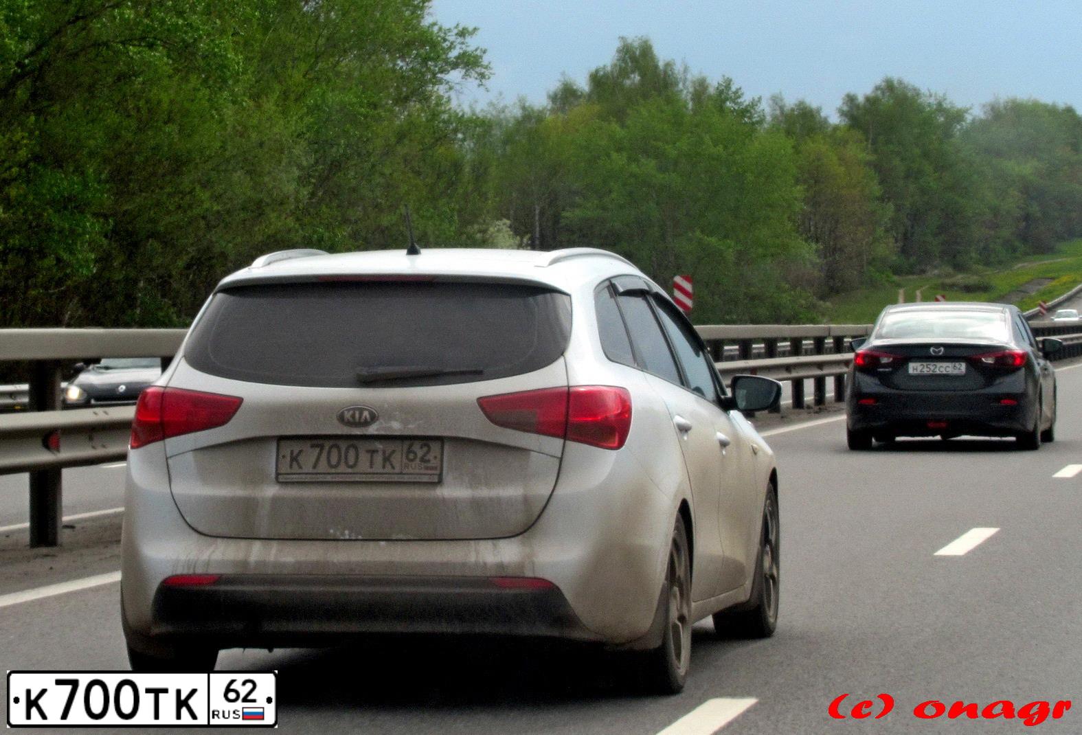 Фото автомобиля KIA CEE'D, 2015 — госномер К700ТК62. Цвет: БЕЛЫЙ