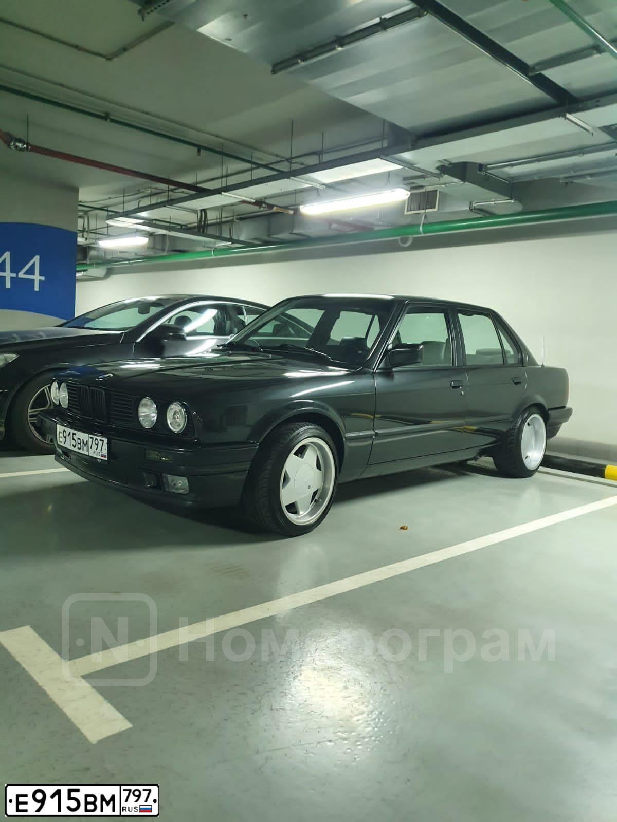 Фото автомобиля BMW SERIE 3, 1987 — госномер Е915ВМ797. Цвет: ТЕМНО СЕРЫЙ