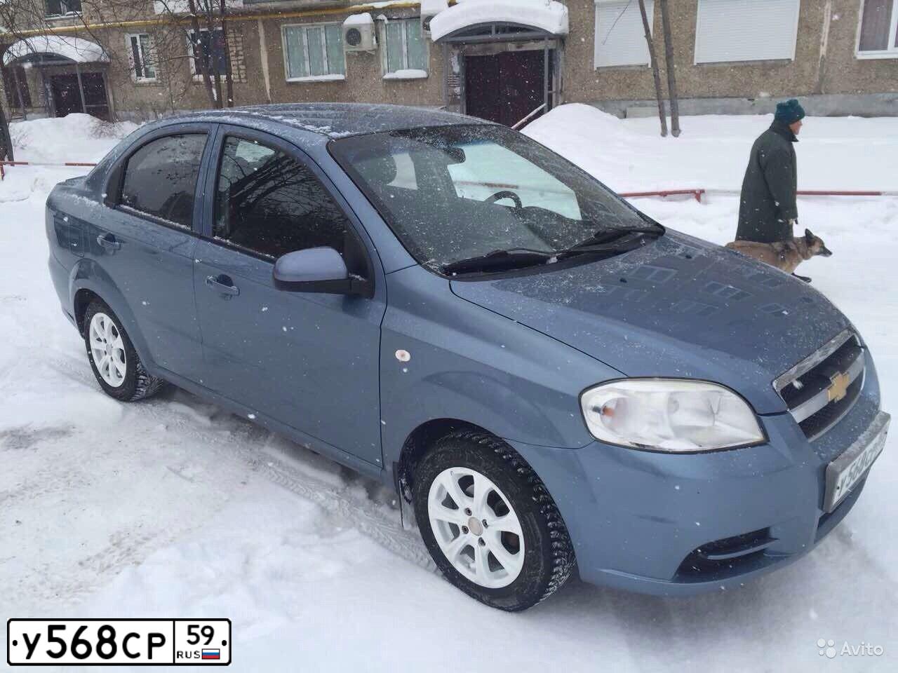 Фото автомобиля CHEVROLET AVEO, 2007 — госномер У568СР59. Цвет: синий