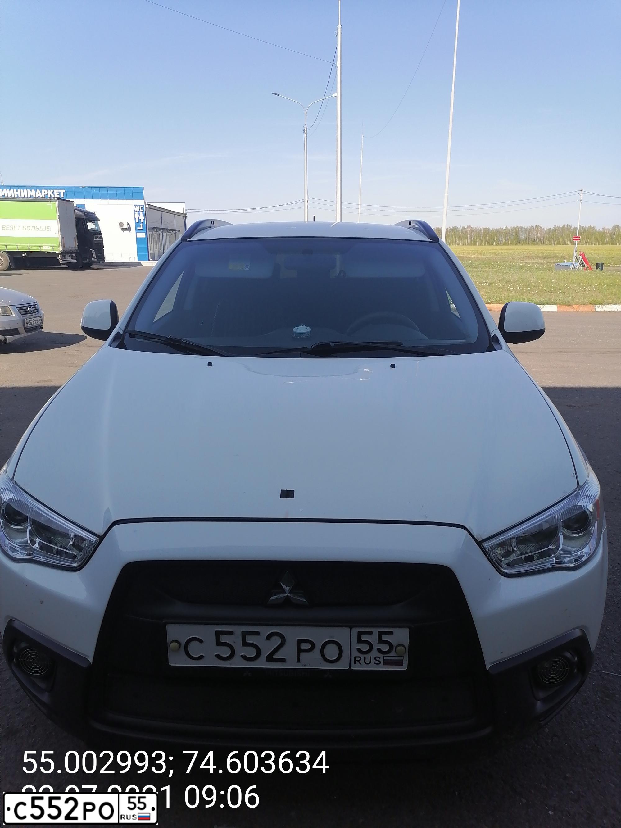 Фото автомобиля MITSUBISHI ASX, 2013 — госномер А180МТ172. Цвет: Белый