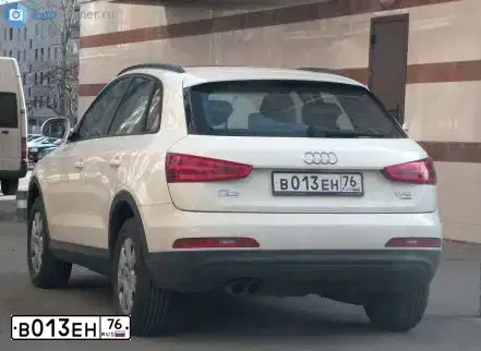 Фото автомобиля AUDI Q3, 2012 — госномер В013ЕН76. Цвет: Белый