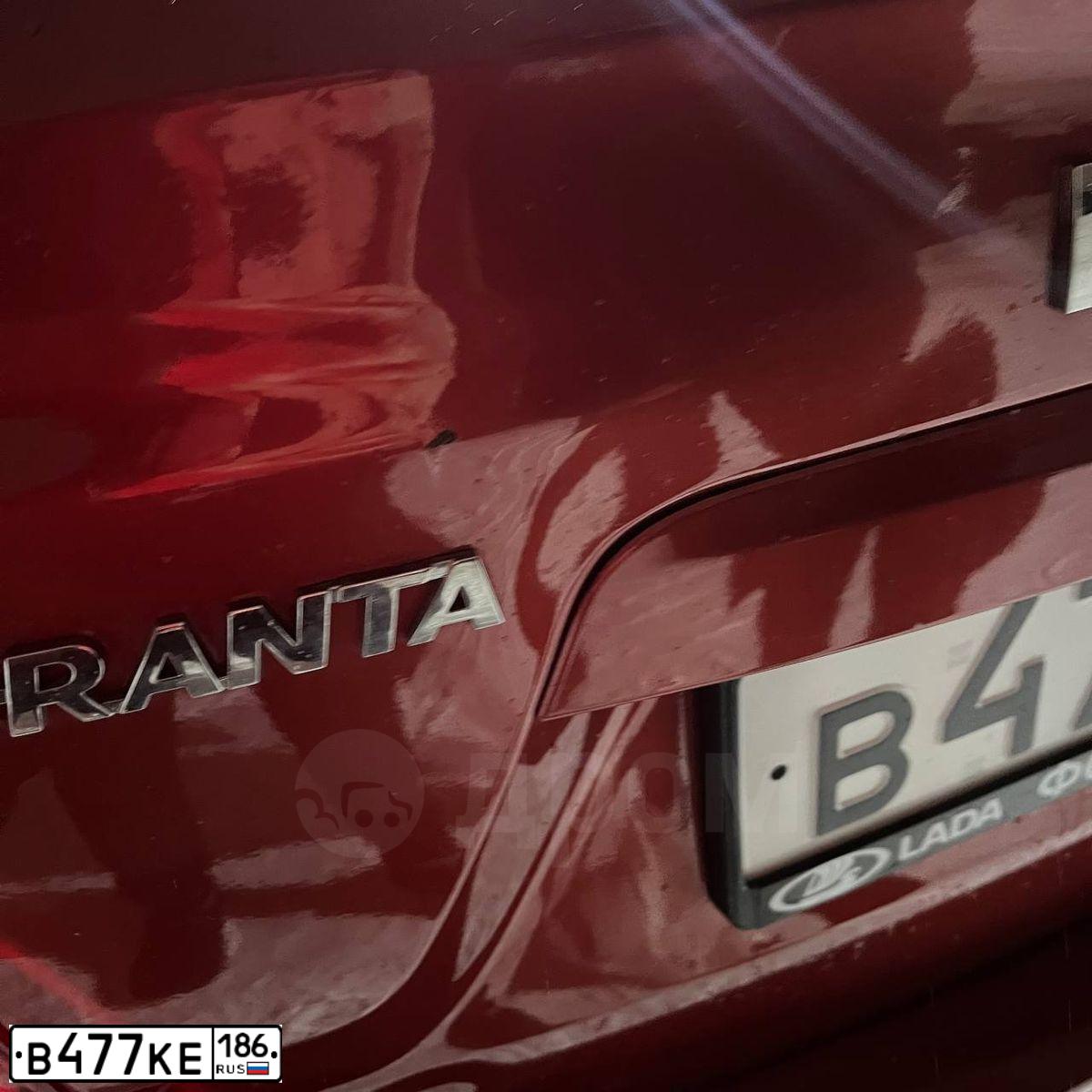 Фото автомобиля LADA 2190 GRANTA, 2019 — госномер В477КЕ186. Цвет: Красный