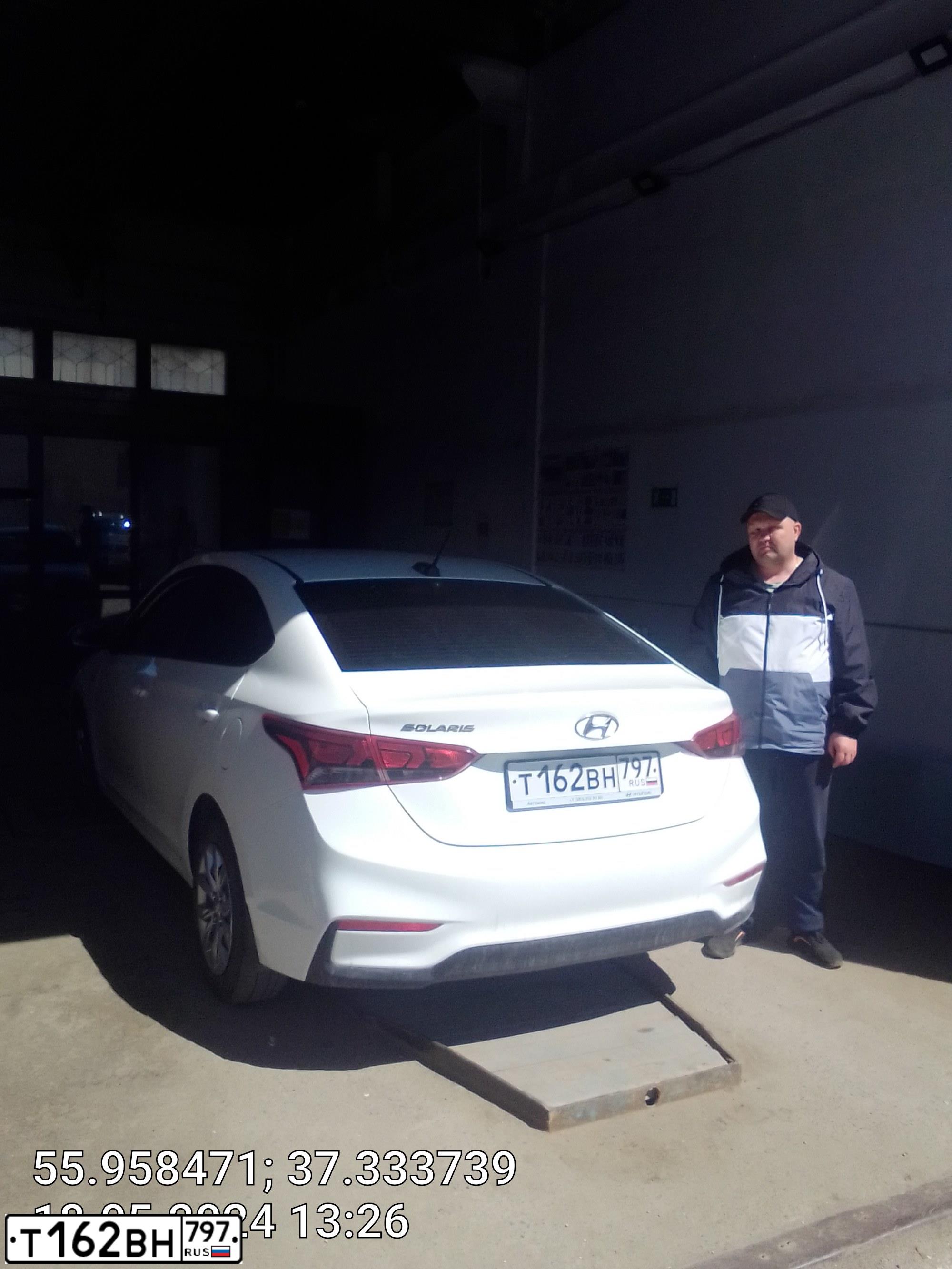 Фото автомобиля HYUNDAI SOLARIS, 2018 — госномер Т162ВН797. Цвет: Белый