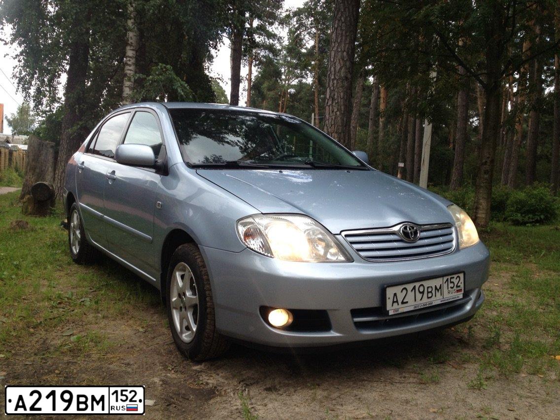 Фото автомобиля TOYOTA COROLLA, 2006 — госномер А219ВМ152. Цвет: СВЕТЛО-ГОЛУБОЙ