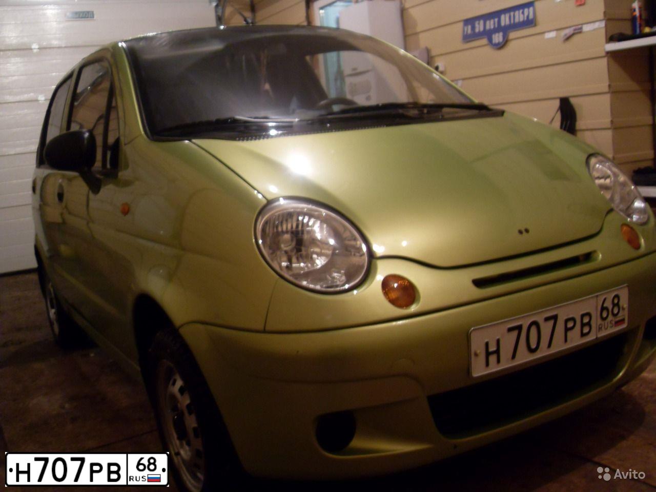 Фото автомобиля DAEWOO MATIZ, 2012 — госномер Н707РВ68. Цвет: ЖЕЛТО-ЗЕЛЕНЫЙ
