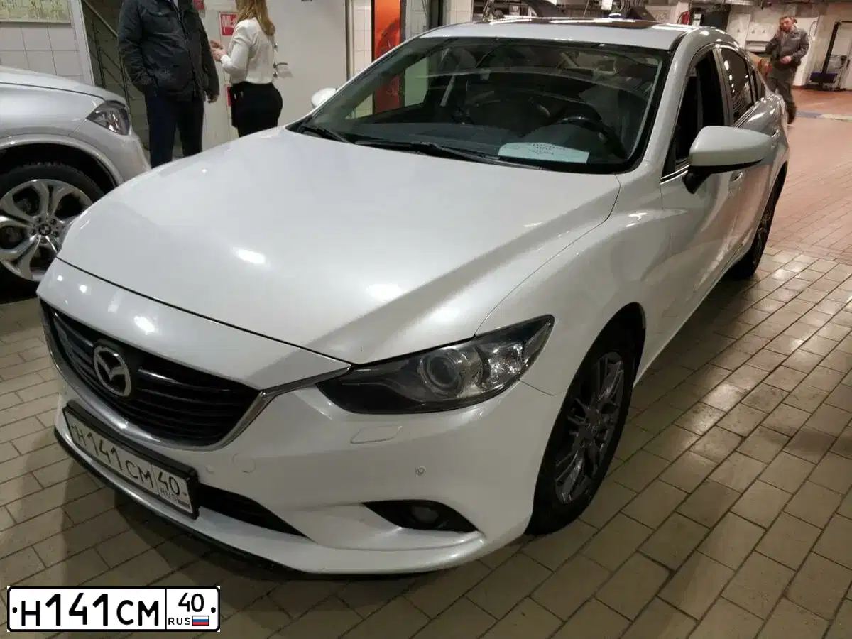Фото автомобиля MAZDA 6, 2013 — госномер О333РЕ72. Цвет: Белый