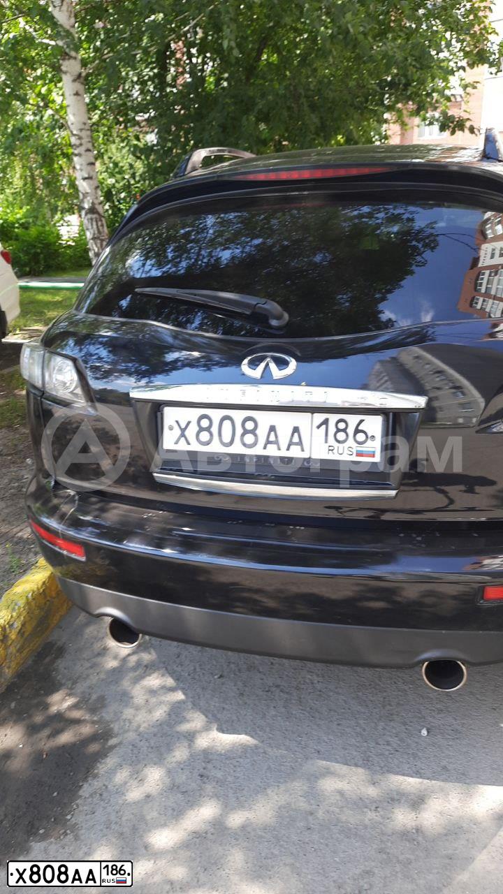 Фото автомобиля INFINITI QX70 /FX/, 2007 — госномер Р239НК196. Цвет: ЧЕРНЫЙ