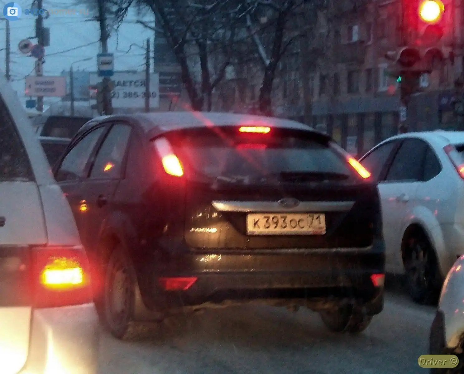 Фото автомобиля FORD FOCUS, 2008 — госномер К393ОС71. Цвет: ЧЕРНЫЙ