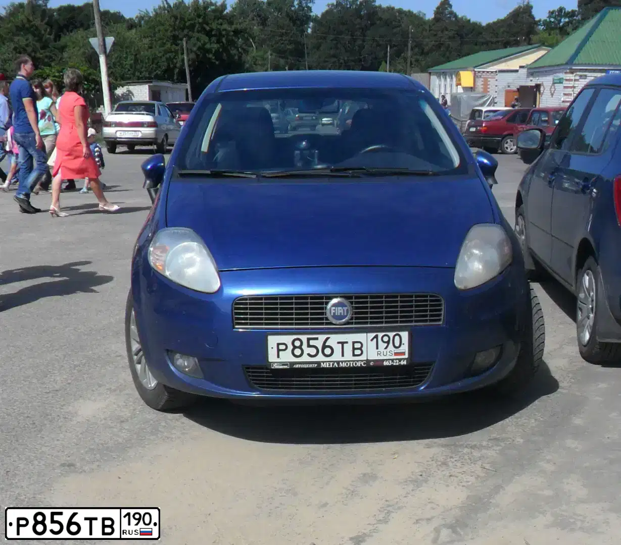 Фото автомобиля FIAT PUNTO, 2007 — госномер К820ОК53. Цвет: синий