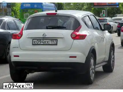 Фото автомобиля NISSAN JUKE, 2012 — госномер К094КК197. Цвет: Белый