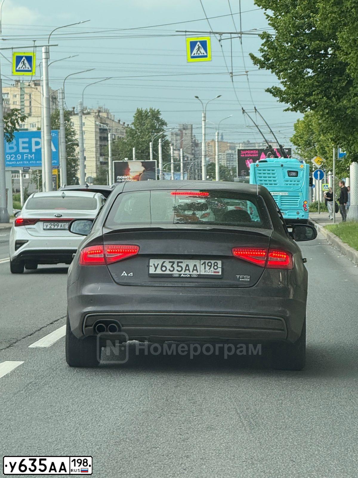 Фото автомобиля AUDI A4, 2012 — госномер А166АО198. Цвет: Черно Серый