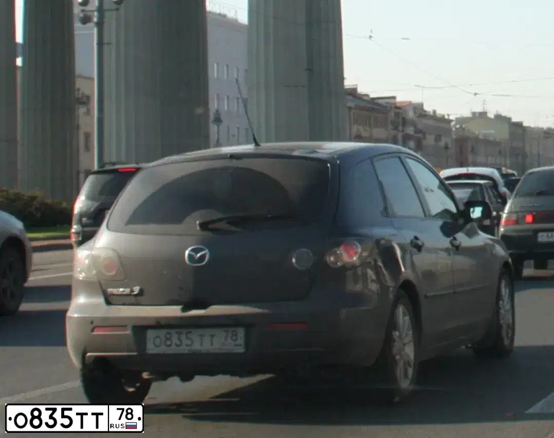 Фото автомобиля MAZDA 3, 2006 — госномер Т745АЕ178. Цвет: ТЕМНО-СЕРЫЙ