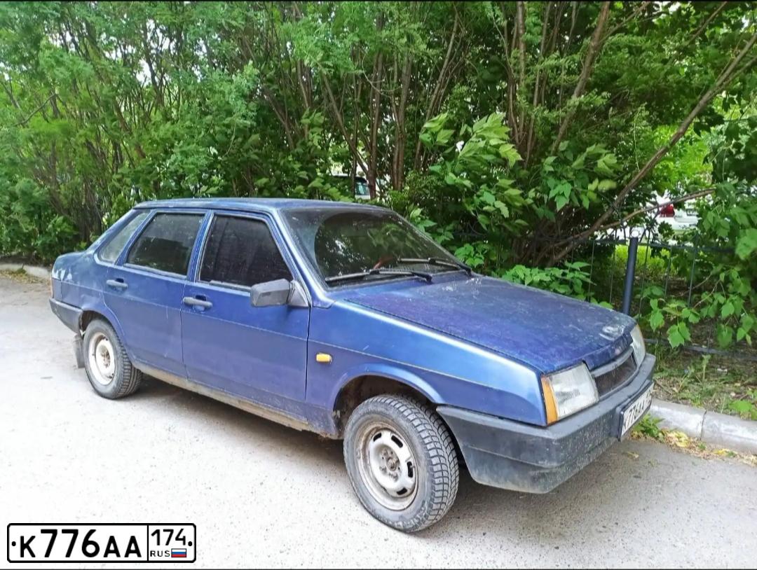 Фото автомобиля LADA 2109 SAMARA, 1997 — госномер К776АА174. Цвет: ТЕМНО-СИНИЙ