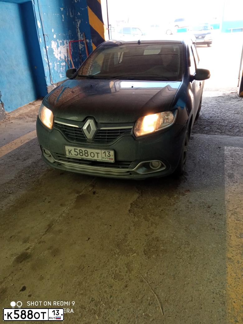 Фото автомобиля RENAULT LOGAN, 2016 — госномер К588ОТ13. Цвет: ЧЕРНЫЙ