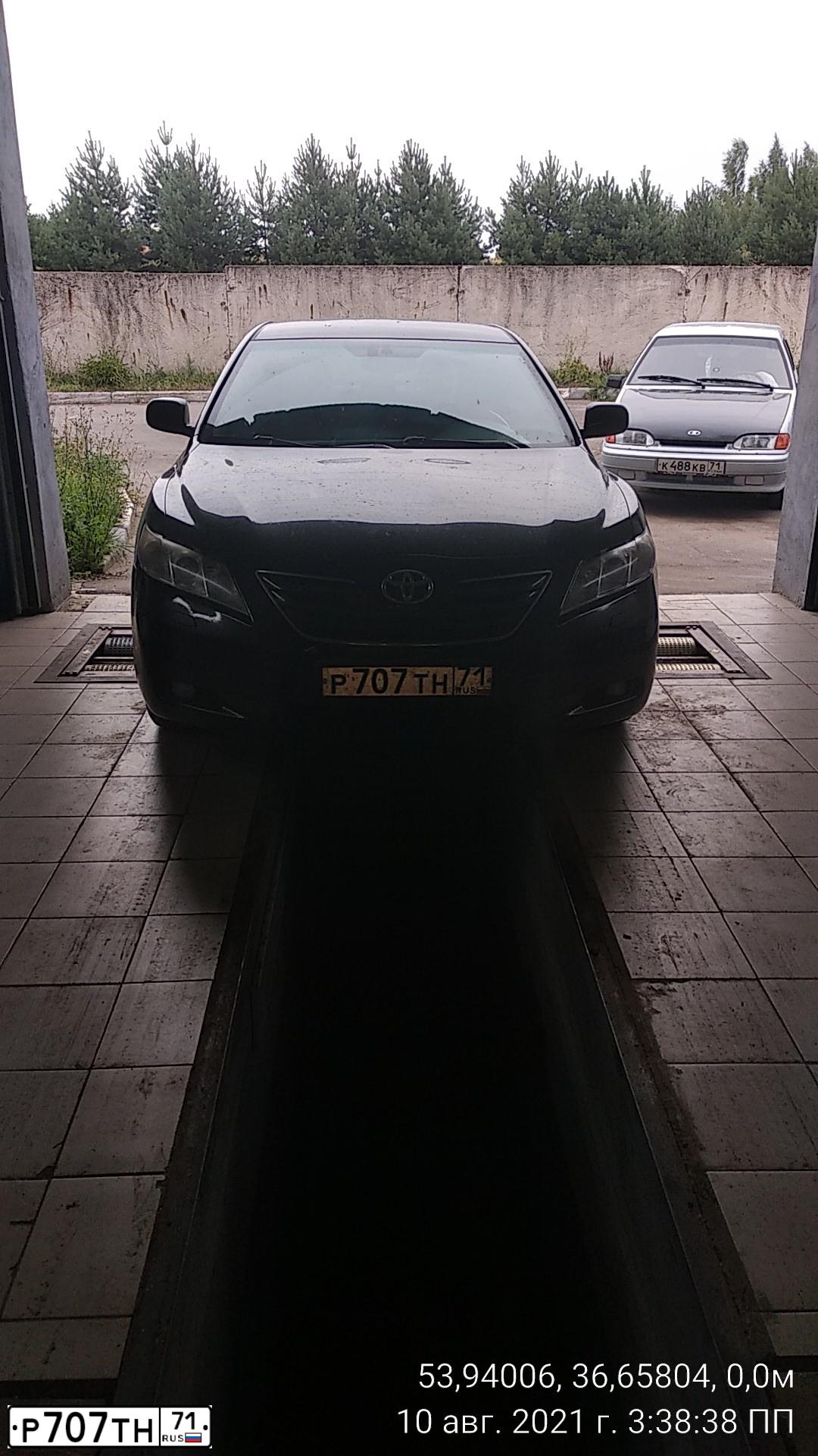 Фото автомобиля TOYOTA CAMRY, 2008 — госномер Р707ТН71. Цвет: ЧЕРНЫЙ