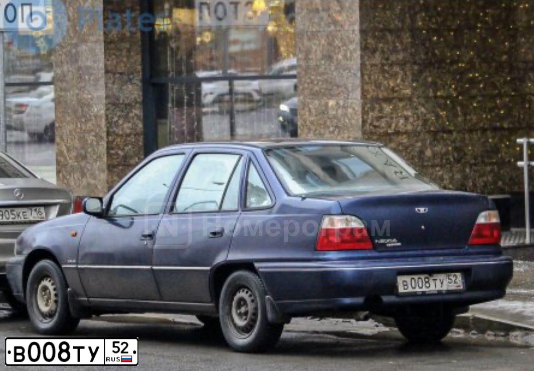 Фото автомобиля DAEWOO NEXIA, 1997 — госномер В008ТУ52. Цвет: ТЕМНО-СИНИЙ