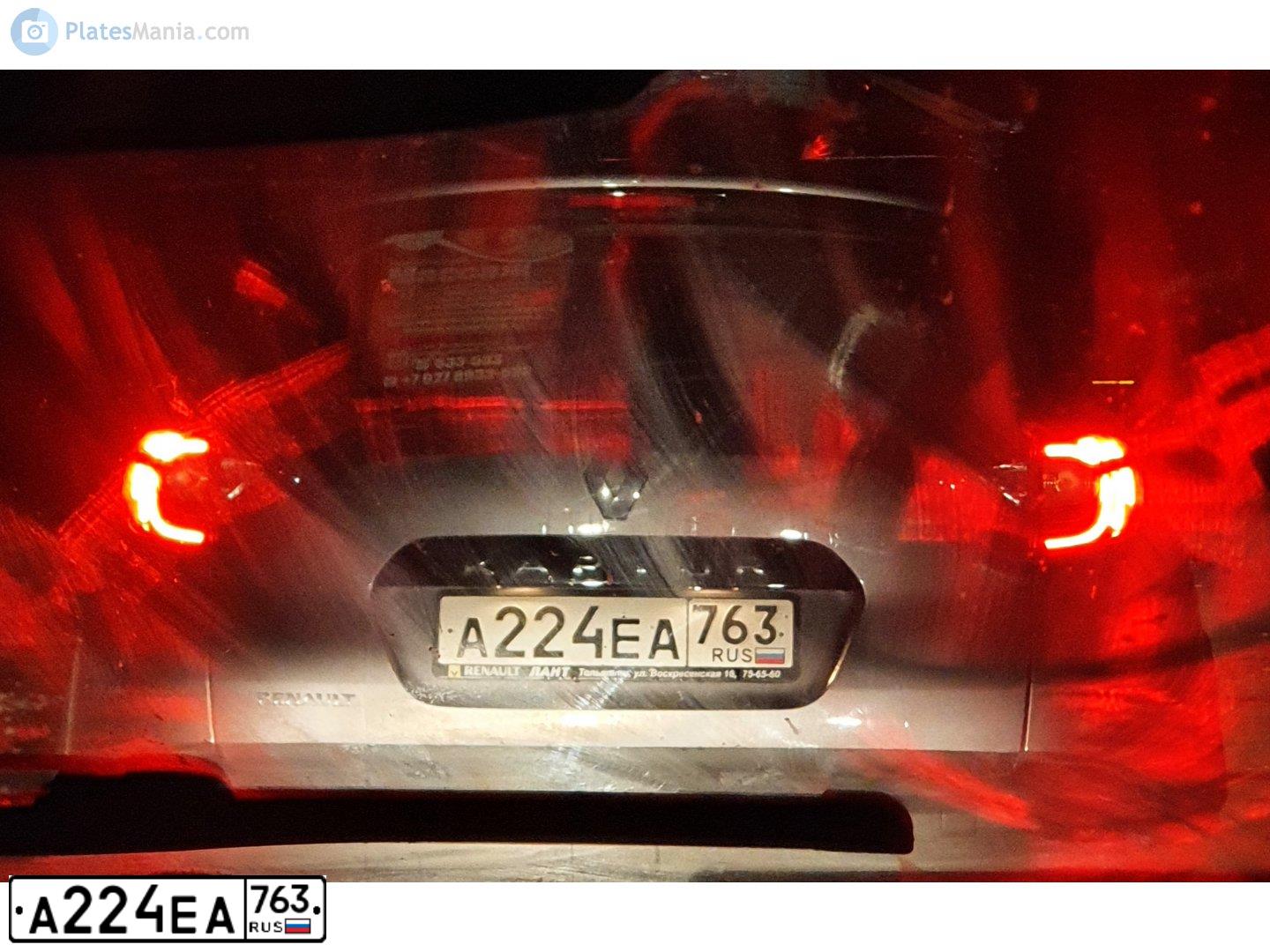 Фото автомобиля RENAULT KAPTUR, 2018 — госномер А224ЕА763. Цвет: ТЕМНО-СЕРЫЙ