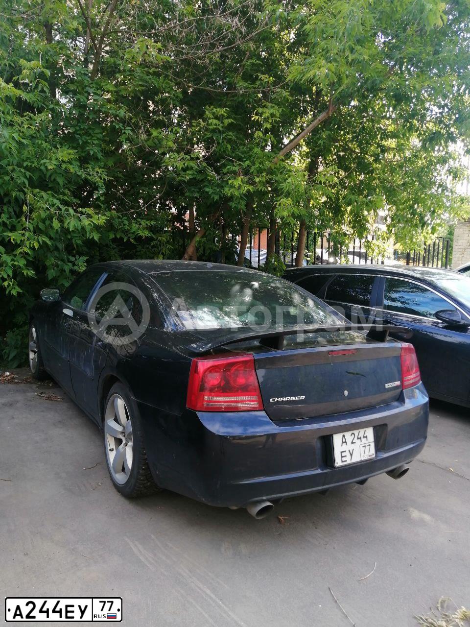 Фото автомобиля DODGE CHARGER, 2006 — госномер А244ЕУ77. Цвет: ЧЕРНЫЙ
