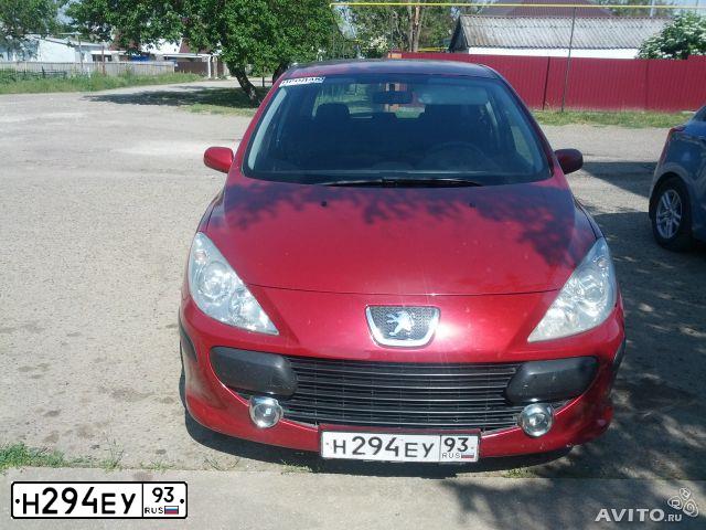 Фото автомобиля PEUGEOT 307, 2006 — госномер Н294ЕУ93. Цвет: КРАСНЫЙ