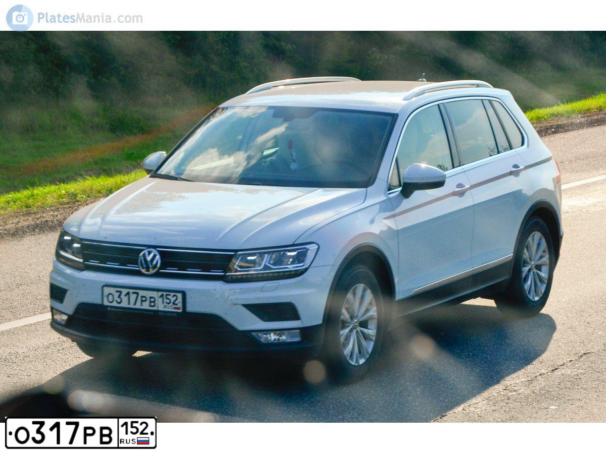 Фото автомобиля VOLKSWAGEN TIGUAN, 2017 — госномер Т845АМ152. Цвет: Белый