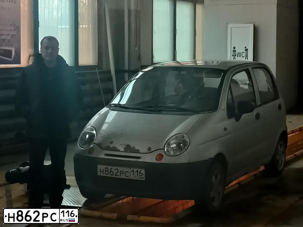 Фото автомобиля DAEWOO MATIZ, 2011 — госномер Н862РС116. Цвет: СЕРЕБРИСТЫЙ