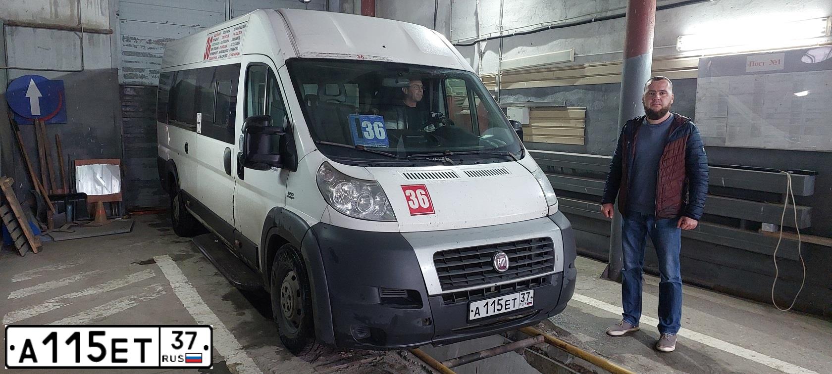 Фото автомобиля FIAT DUCATO, 2013 — госномер А115ЕТ37. Цвет: БЕЛЫЙ