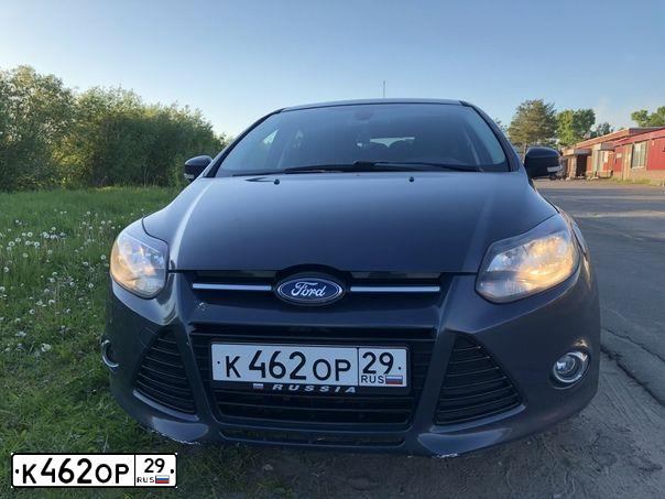 Фото автомобиля FORD FOCUS, 2012 — госномер К462ОР29. Цвет: ТЕМНО-СЕРЫЙ