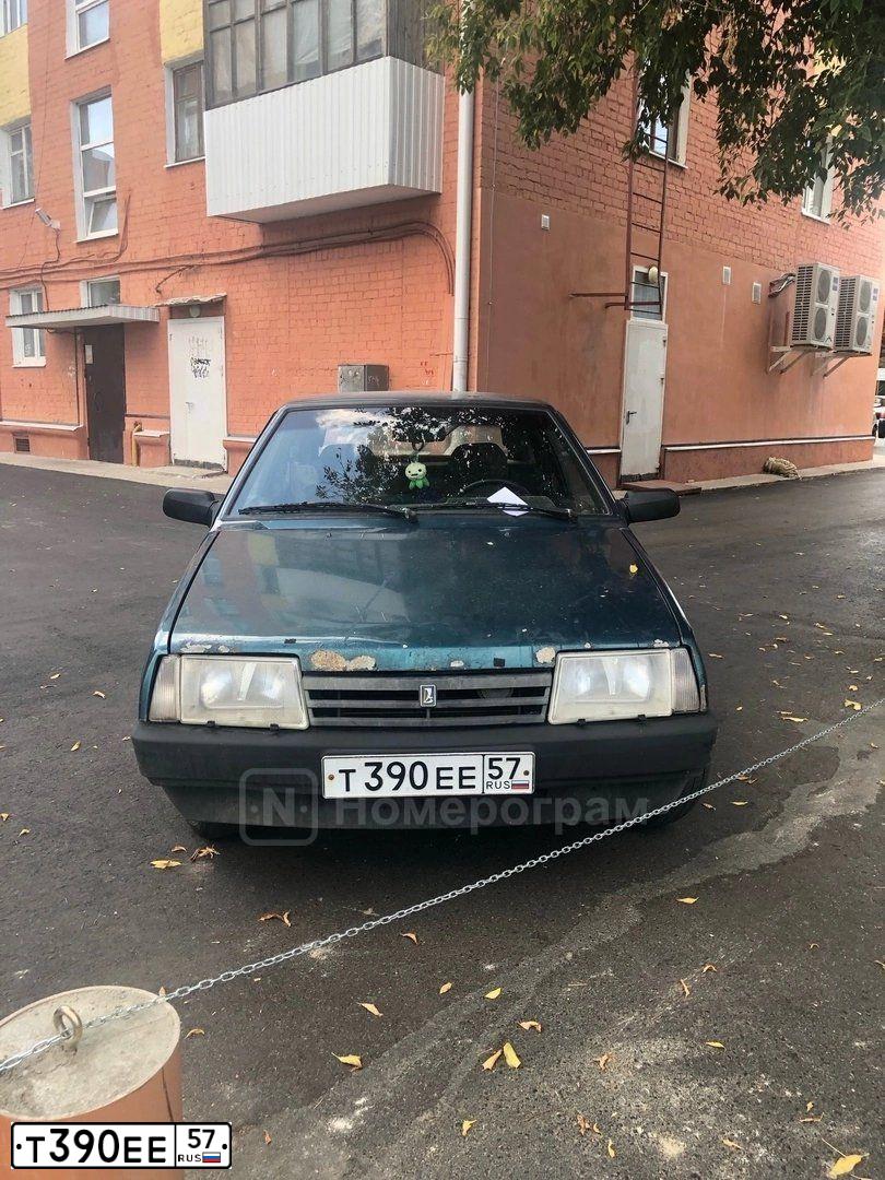 Фото автомобиля LADA 2109 SAMARA, 2001 — госномер Т390ЕЕ57. Цвет: СЕРЕБР.ЗЕЛЕНЫЙ