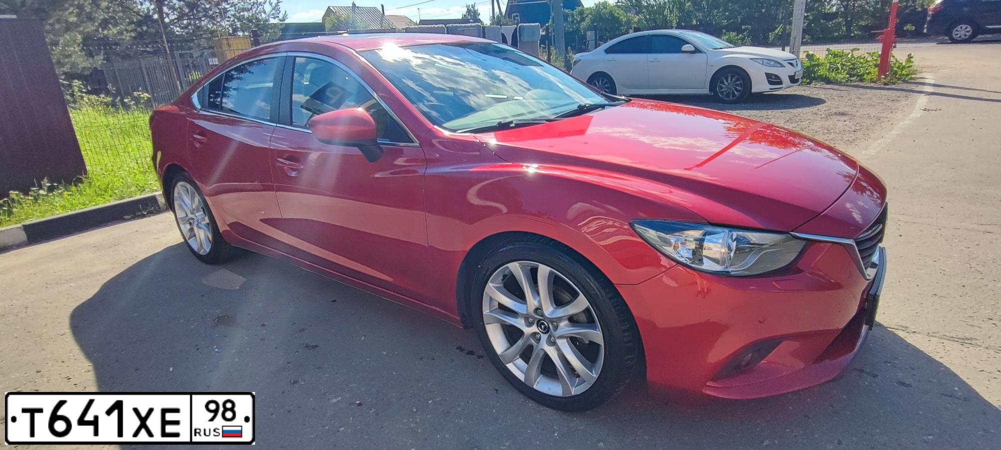Фото автомобиля MAZDA 6, 2013 — госномер Р651АС198. Цвет: Красный