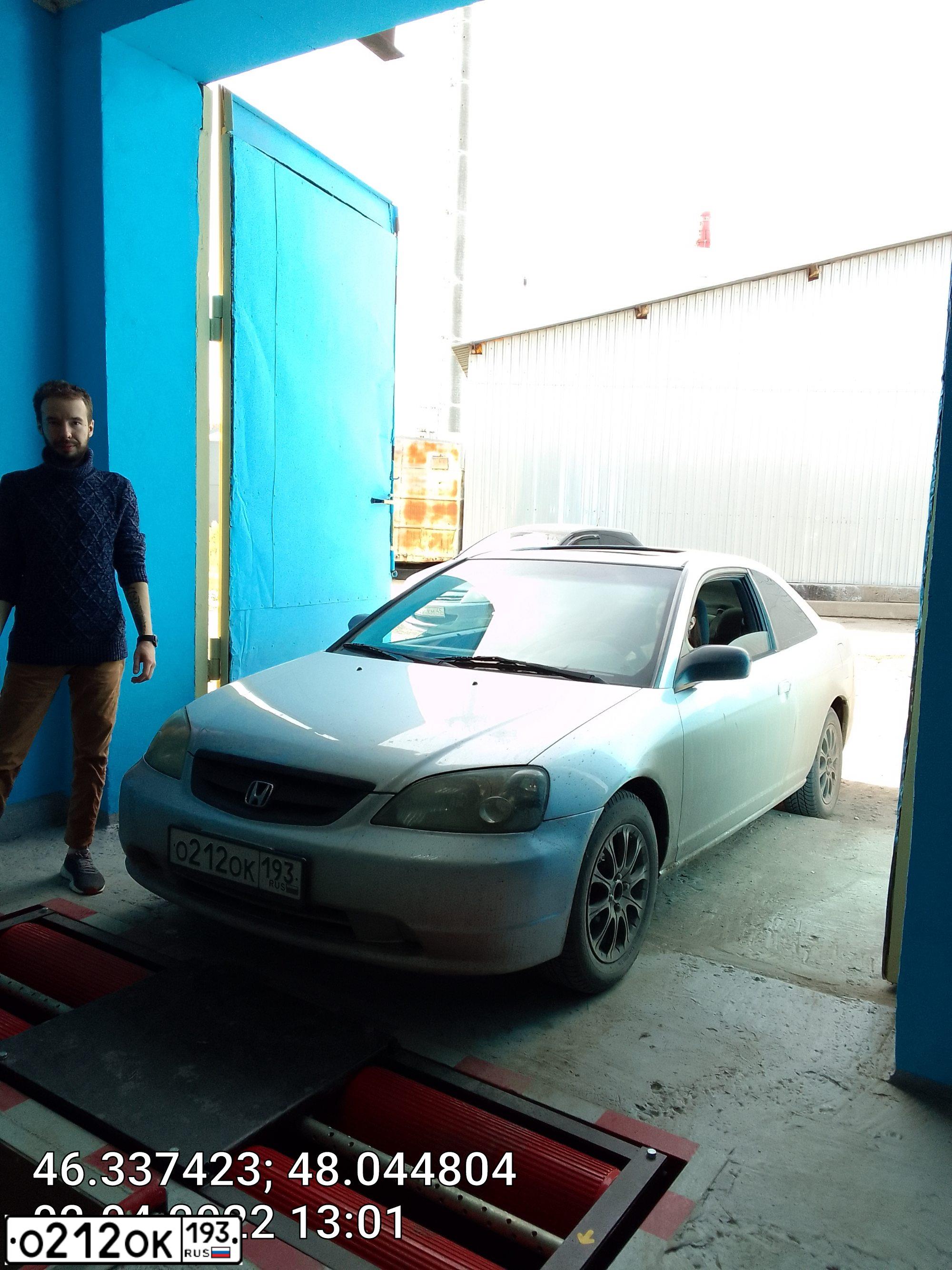 Фото автомобиля HONDA CIVIC, 2001 — госномер С529ЕХ977. Цвет: Серебристый