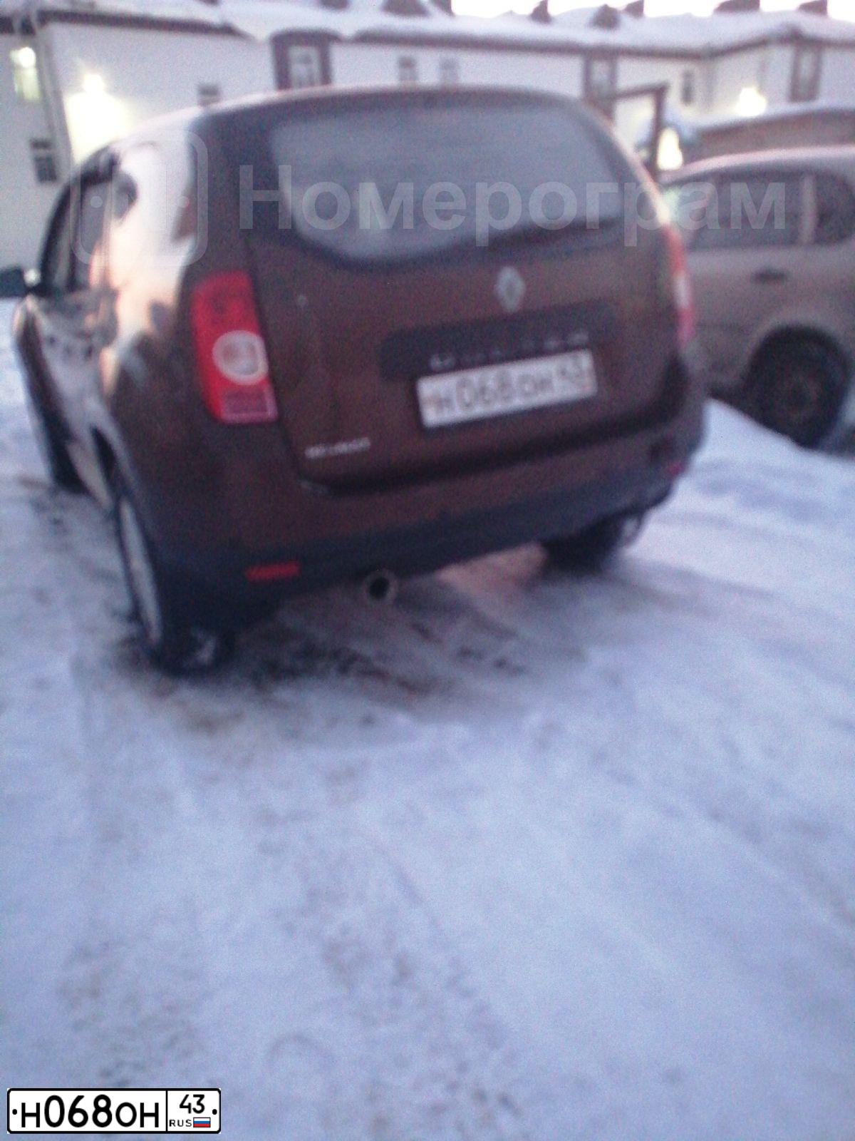 Фото автомобиля RENAULT DUSTER, 2013 — госномер Н068ОН43. Цвет: Коричневый