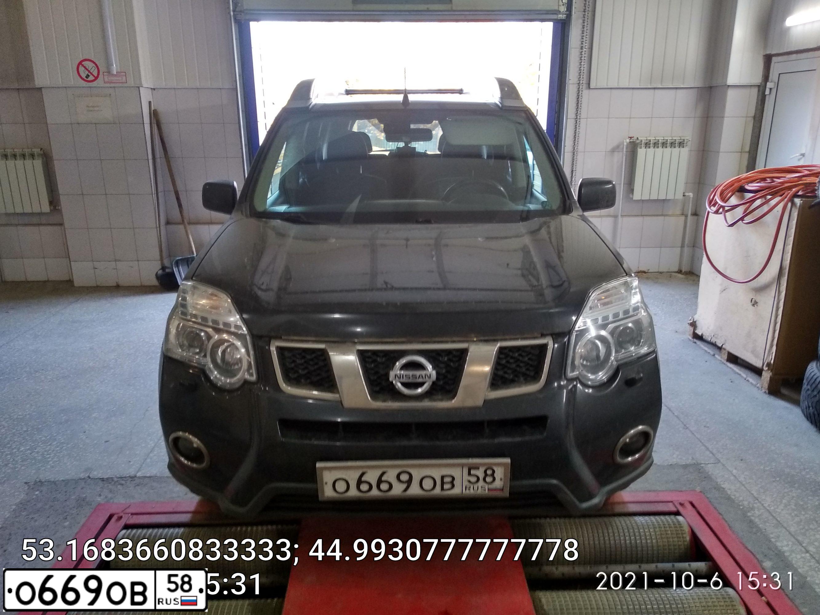 Фото автомобиля NISSAN X-TRAIL, 2013 — госномер О669ОВ58. Цвет: ЧЕРНЫЙ