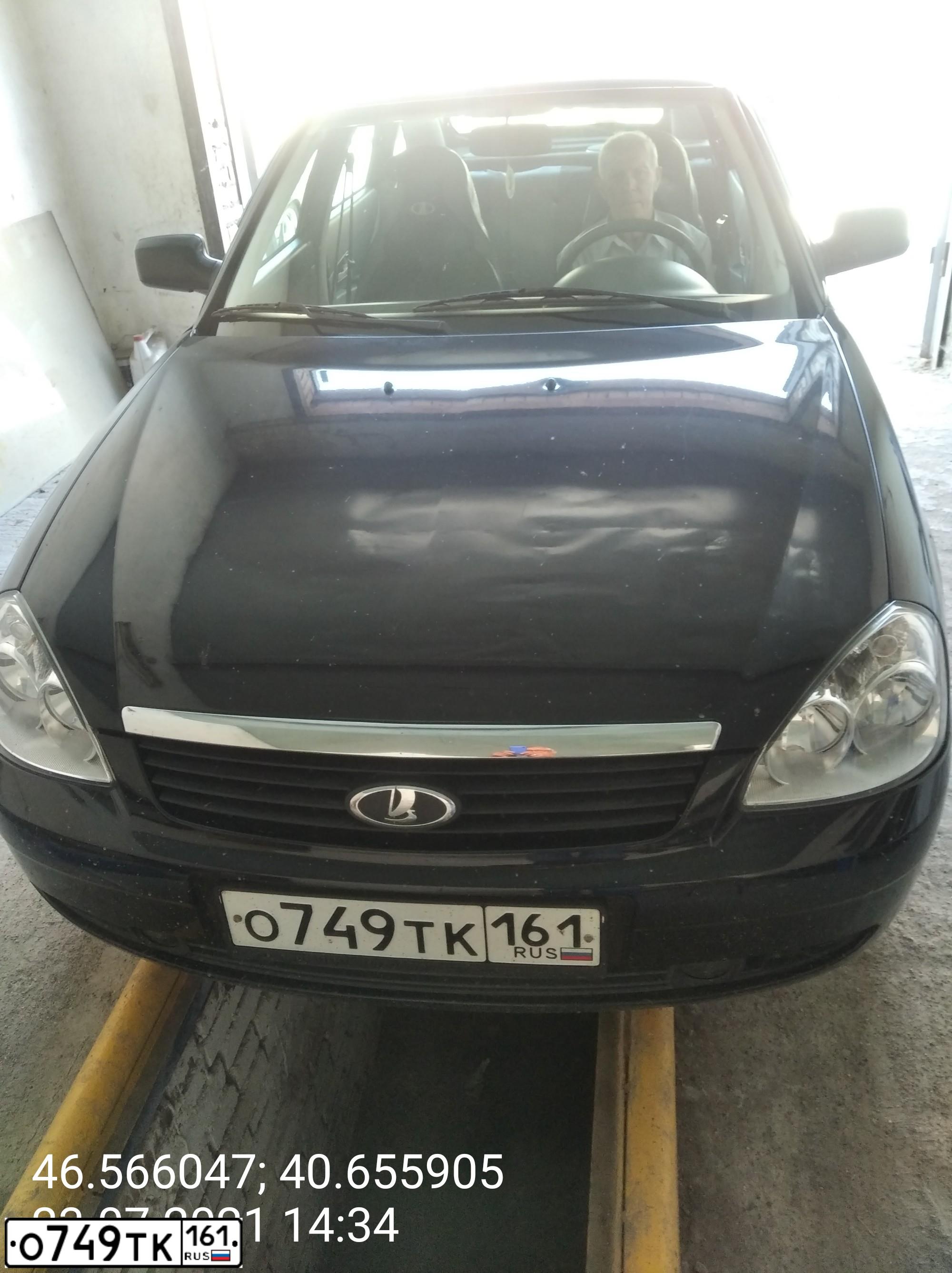 Фото автомобиля LADA 2172 PRIORA, 2009 — госномер О749ТК161. Цвет: СИНЕ-ЧЕРНЫЙ