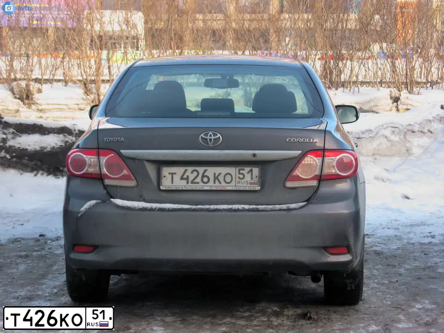 Фото автомобиля TOYOTA COROLLA, 2010 — госномер У083НО178. Цвет: Серый