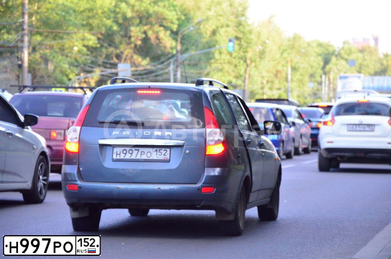 Фото автомобиля LADA 2171 PRIORA, 2014 — госномер Н997РО52. Цвет: СЕРО-СИНИЙ