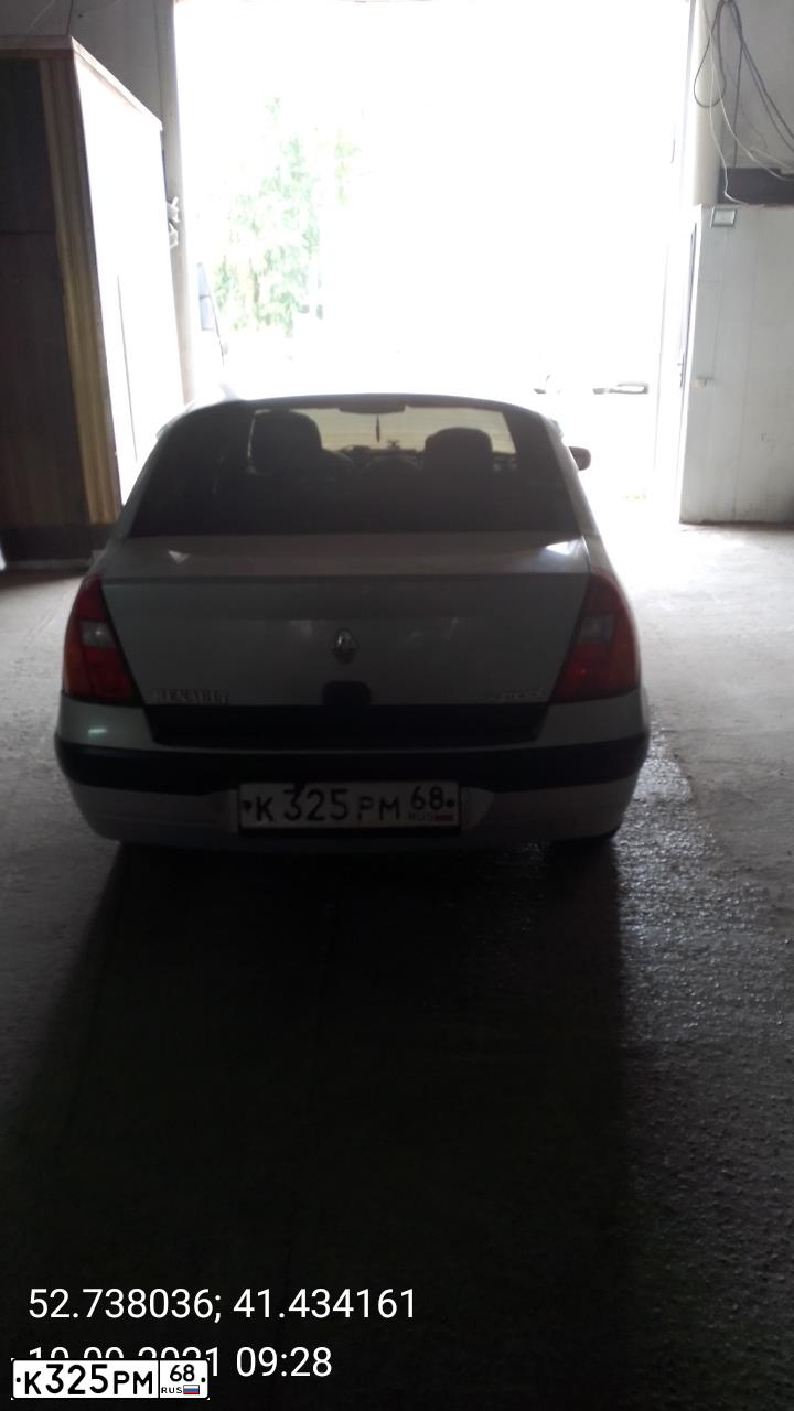 Фото автомобиля RENAULT SYMBOL(AU14), 2003 — госномер Р352ЕВ68. Цвет: Светло-Серо-Голубой