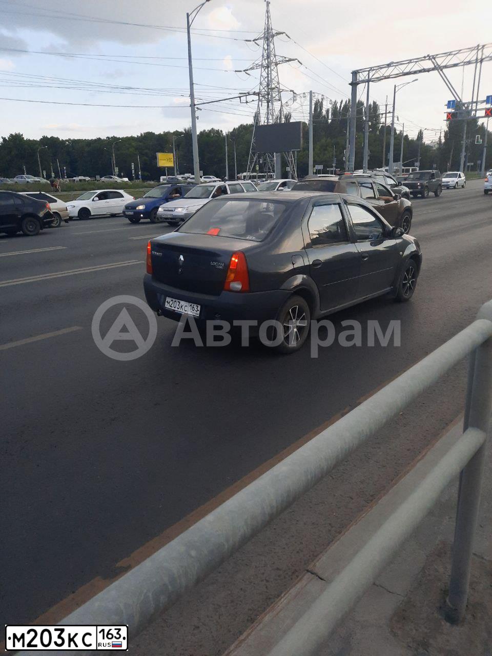 Фото автомобиля RENAULT LOGAN, 2008 — госномер М203КС163. Цвет: ТЕМНО-СЕРЫЙ