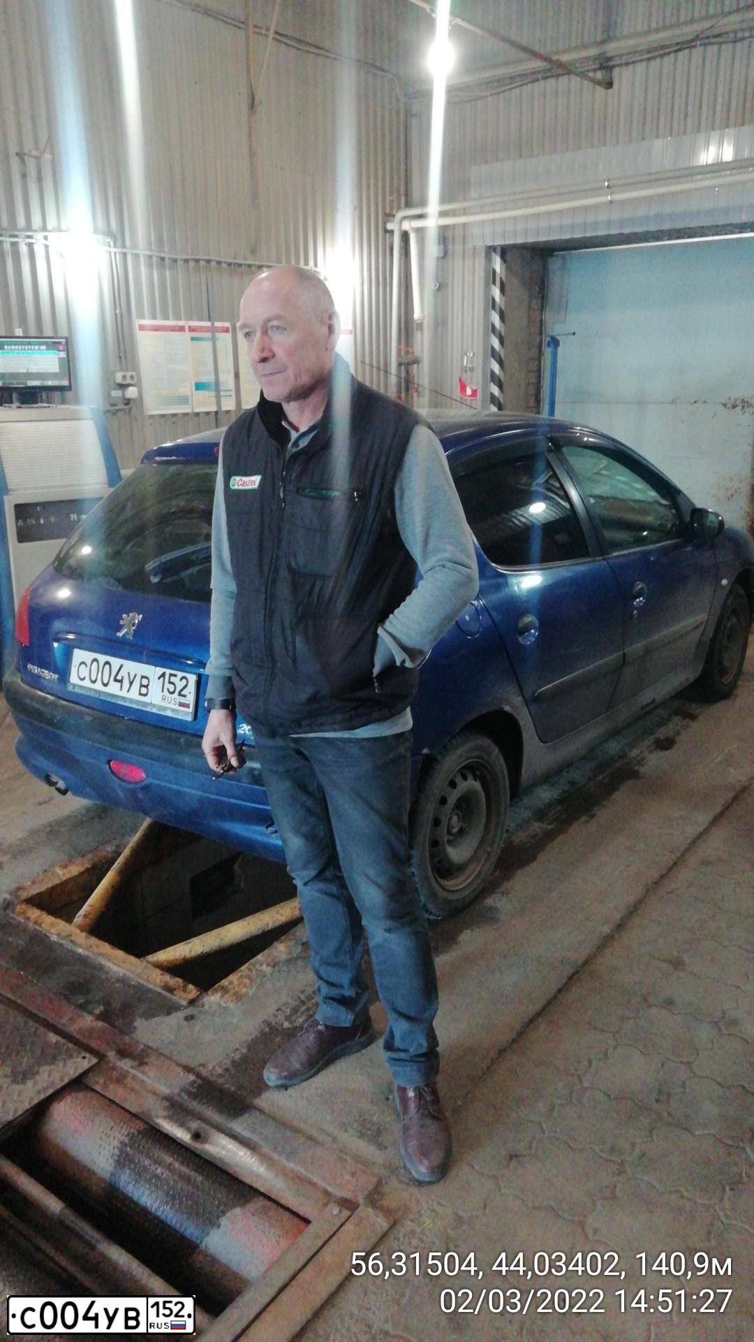 Фото автомобиля PEUGEOT 206, 2006 — госномер С004УВ152. Цвет: синий