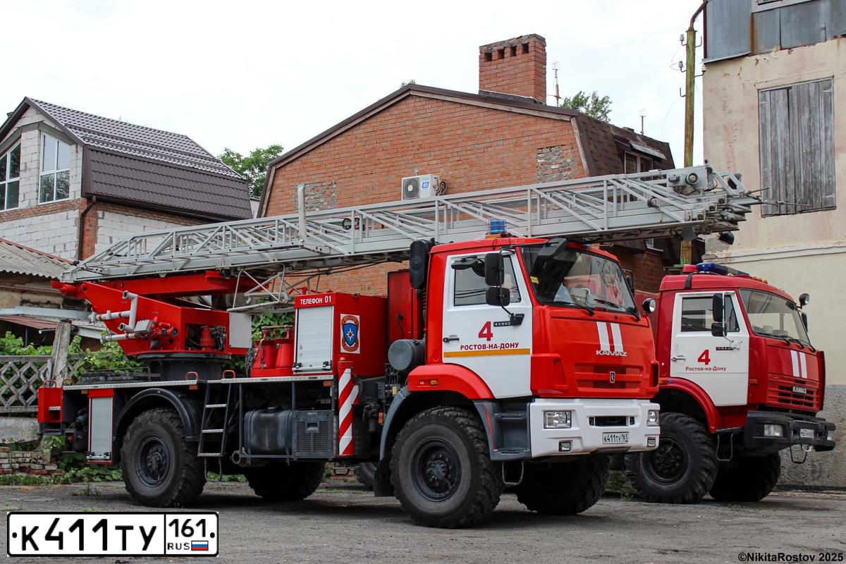 Фото автомобиля KAMAZ 4350 /4X4/ MUSTANG, 2018 — госномер К411ТУ161. Цвет: ЦВ СХ А9 ПО ГОСТ Р 50574-2019
