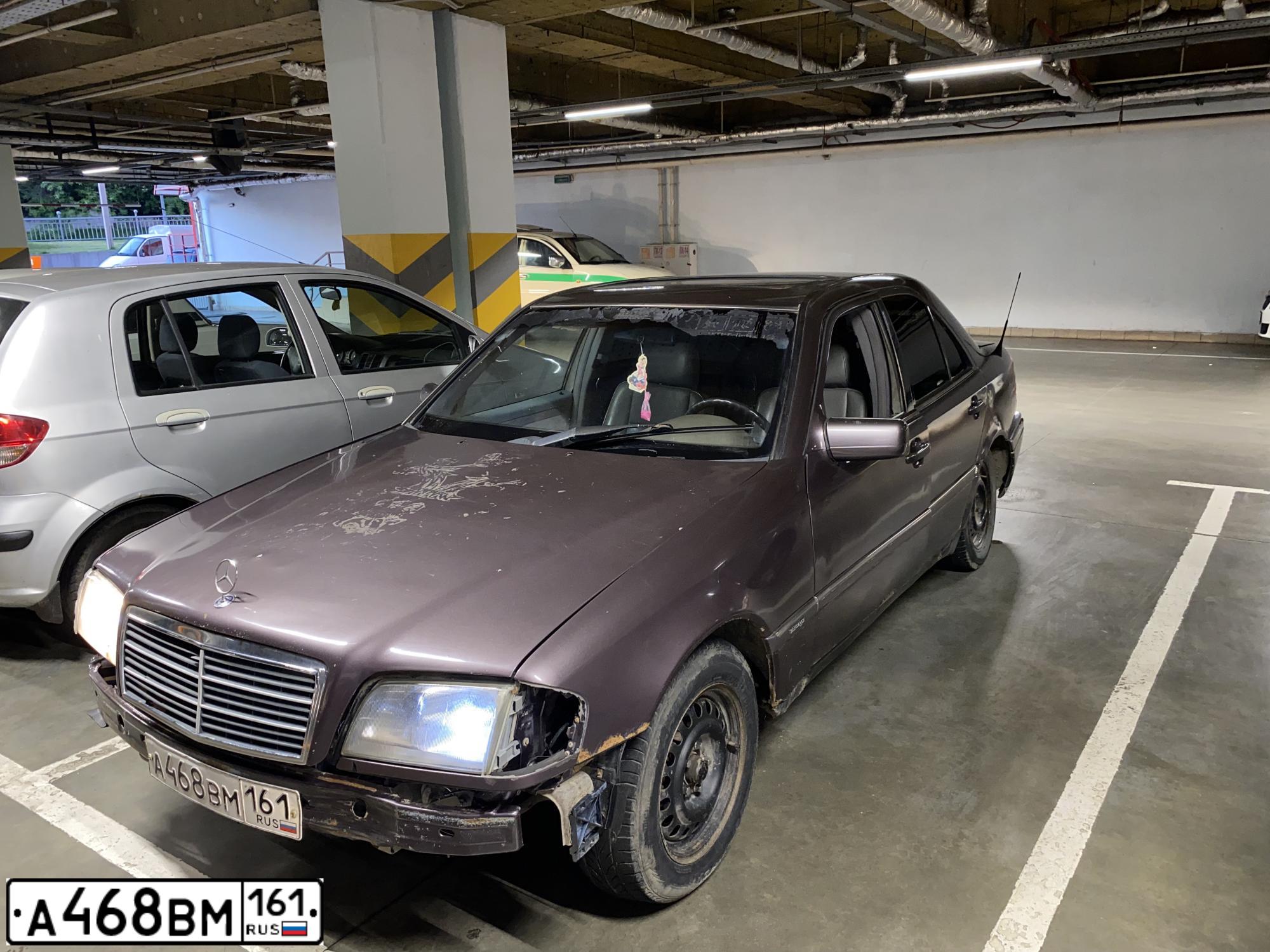Фото автомобиля MERCEDES C-KLASSE, 1994 — госномер А468ВМ161. Цвет: СЕРО-СИРЕНЕВЫЙ