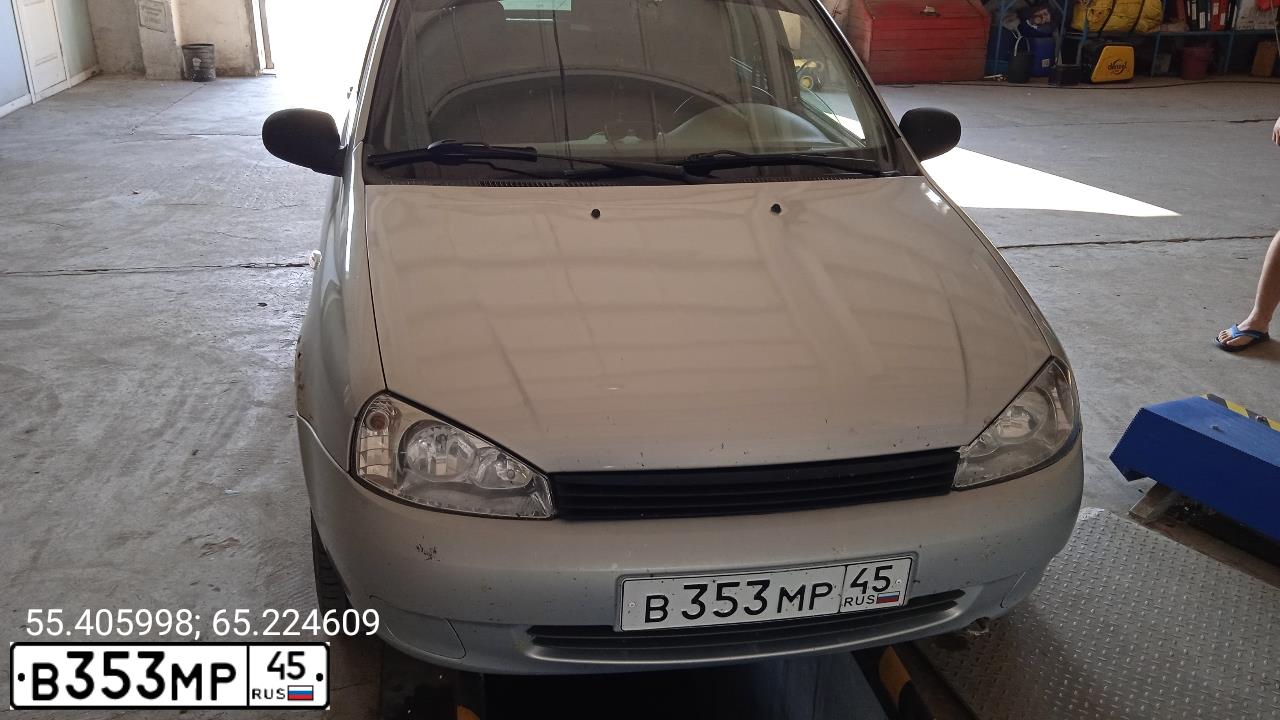 Фото автомобиля LADA 1118 KALINA, 2008 — госномер В353МР45. Цвет: Серебристый