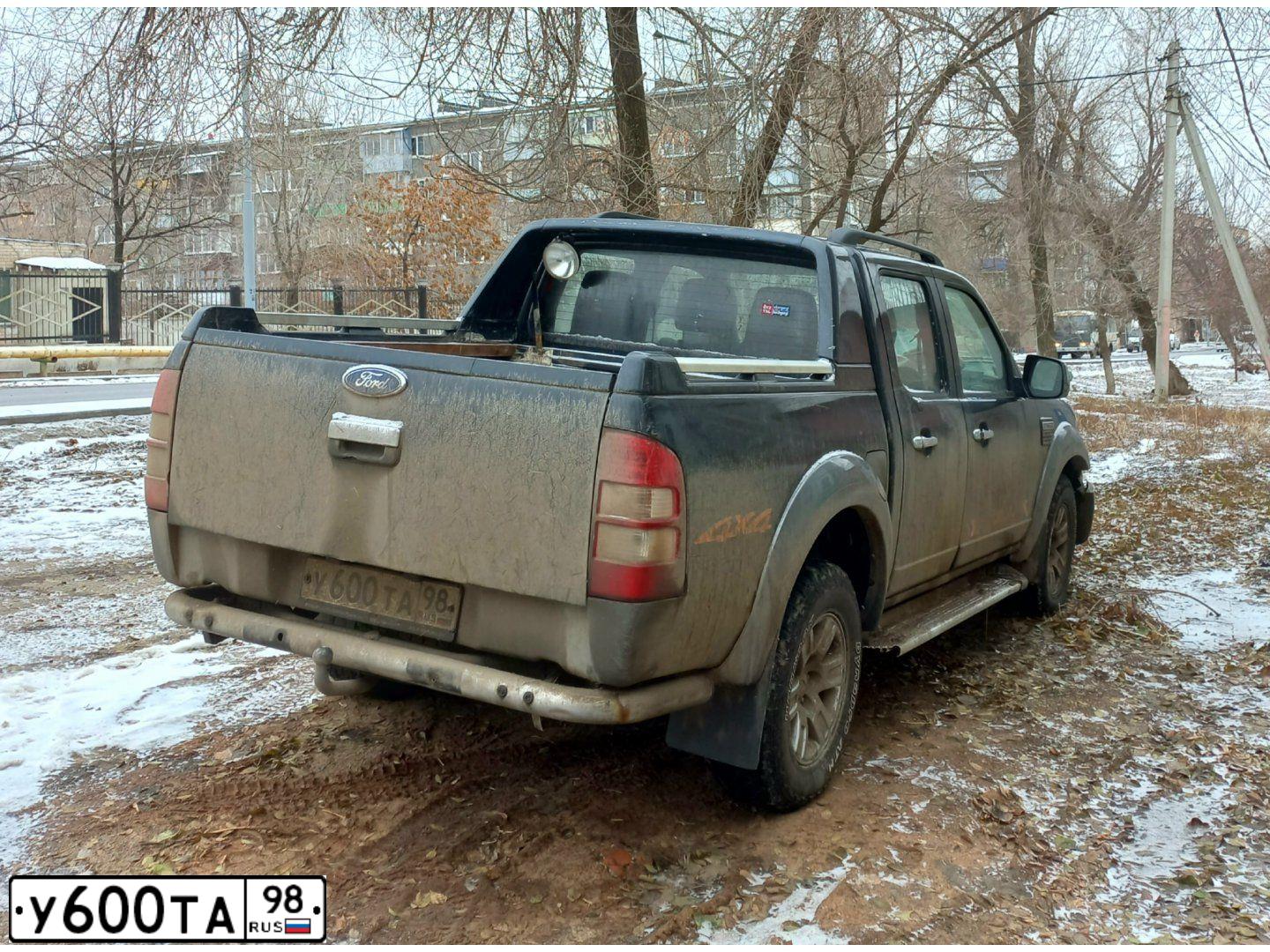 Фото автомобиля FORD RANGER, 2008 — госномер У600ТА98. Цвет: ЧЕРНЫЙ