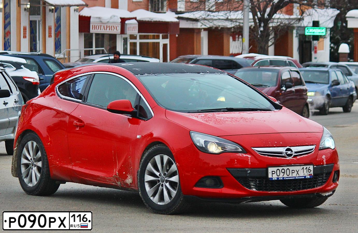Фото автомобиля OPEL ASTRA GTC, 2012 — госномер С920ТС716. Цвет: Красный